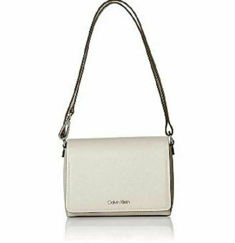 $198 Calvin Klein Women's Clara Stucco Leather Demi Shoulder Crossbody Bag