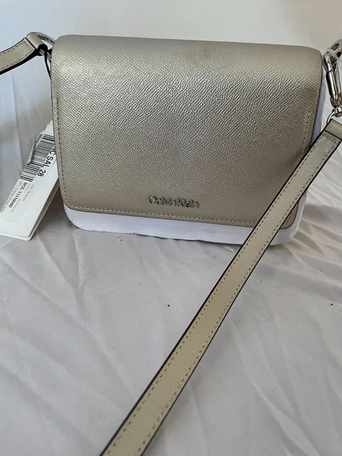 $198 Calvin Klein Women's Clara Stucco Leather Demi Shoulder Crossbody Bag