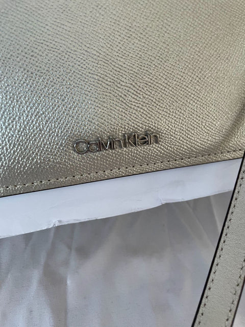 $198 Calvin Klein Women's Clara Stucco Leather Demi Shoulder Crossbody Bag