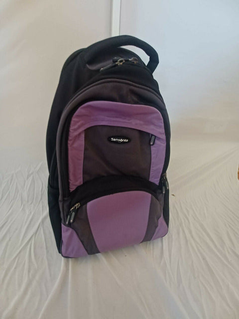 $180 Samsonite 19" Wheeled Backpack Purple Travel Backpack Rolling Wheels