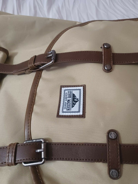 New Steve Madden Utility Backpack Beige Shoulder Bag Travel Bag