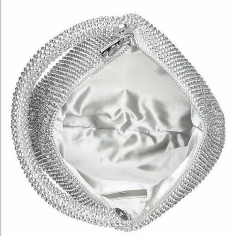 INC International Concepts Doris sparkle mesh women's clutch pouch - SILVER