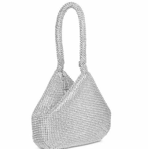 INC International Concepts Doris sparkle mesh women's clutch pouch - SILVER