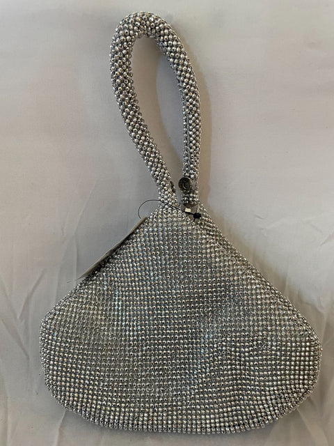 INC International Concepts Doris sparkle mesh women's clutch pouch - SILVER