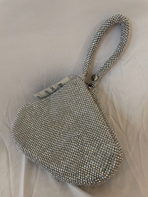 INC International Concepts Doris sparkle mesh women's clutch pouch - SILVER