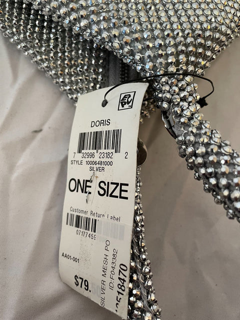 INC International Concepts Doris sparkle mesh women's clutch pouch - SILVER