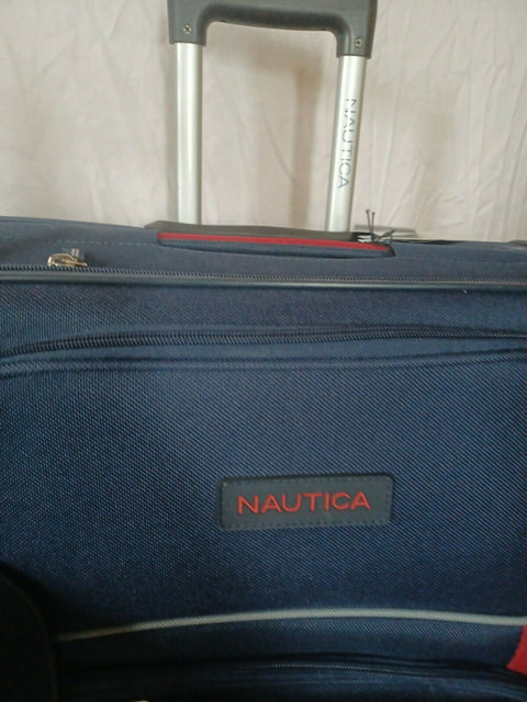$560 New Nautica Oceanview 3 Piece Luggage Set Spinner Suitcase Blue Red Soft