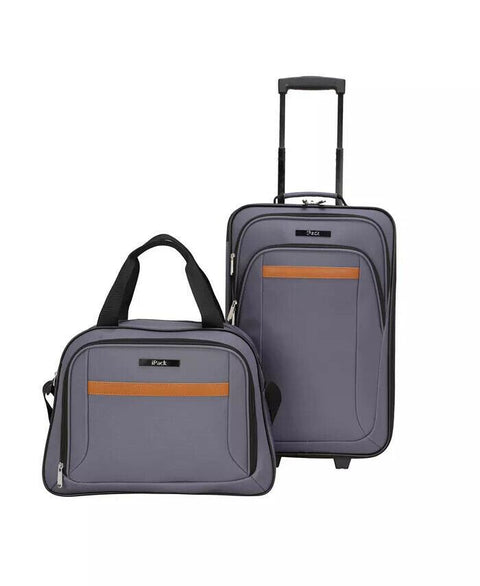 $240 New iPack Breeze 2-pc. Softside Luggage Set Carry on Gray 20"