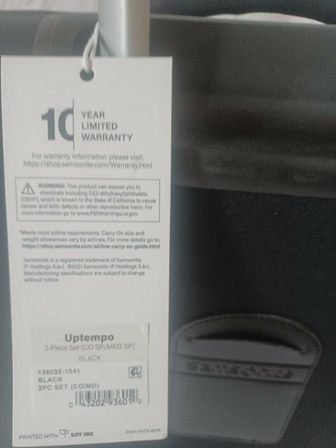 $499 New Samsonite Uptempo 26" Medium Softcase Spinner Suitcase Luggage Black