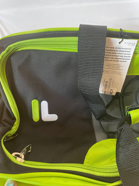 New Fila 26" Lightweight Rolling Wheeled Duffel Bag Back Pack Black Green