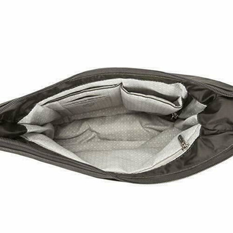 $156 New Travelon Anti-Theft Essentials East/West Hobo Bag Smoke Gray Crossbody