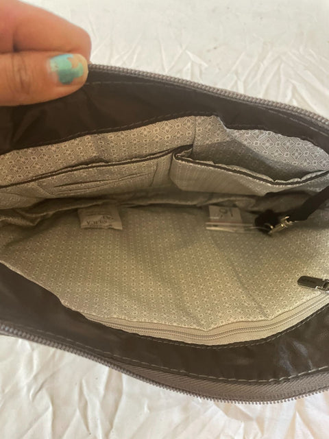 $156 New Travelon Anti-Theft Essentials East/West Hobo Bag Smoke Gray Crossbody