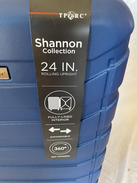 Travelers Club Madison Expandable Spinner Luggage Blue 24" Medium Suitcase