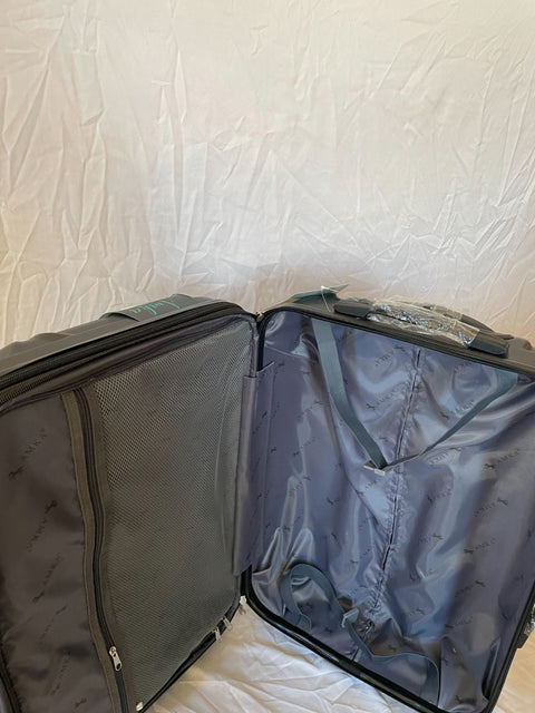 New AMKA Gem Hardside Luggage 24" Medium Check In Spinner Suitcase Black