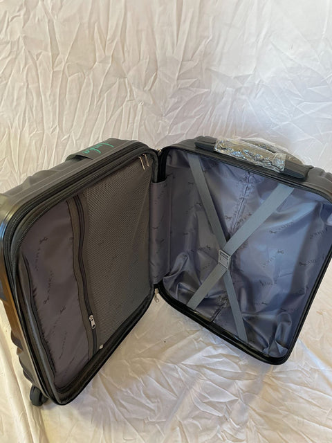 New AMKA Gem Hardside Luggage 20" Carry On Spinner Suitcase Black