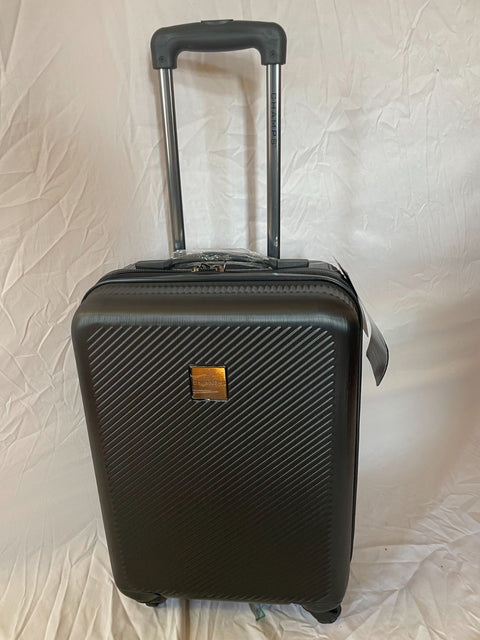 $420 New Champs Iconic 20" Spinner TSA Hardcase Black Luggage Suitcase Carry On