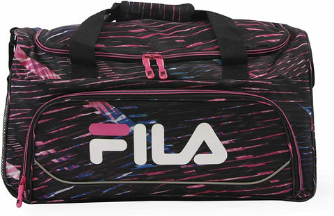 New Fila Kelly 19-in Sports Duffel Bag Stripe Static Pink