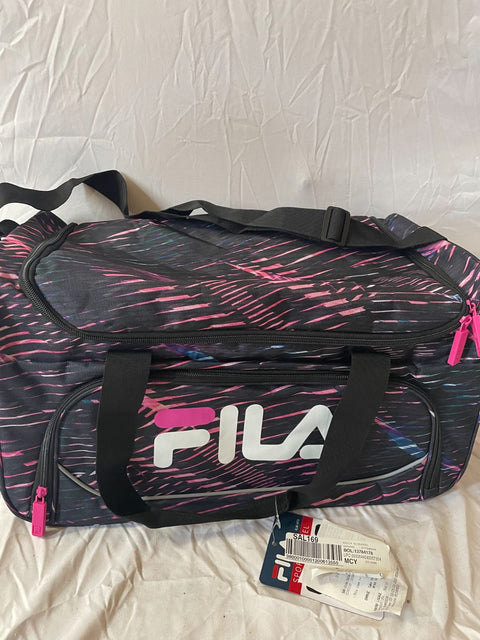 New Fila Kelly 19-in Sports Duffel Bag Stripe Static Pink