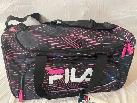 New Fila Kelly 19-in Sports Duffel Bag Stripe Static Pink