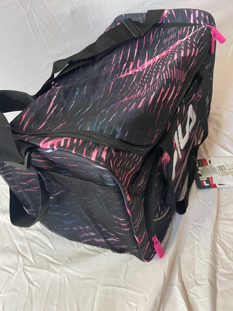 New Fila Kelly 19-in Sports Duffel Bag Stripe Static Pink