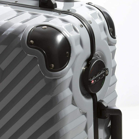 $680 Karl Lagerfeld Paris Georgette Chevron Hard Spinner Luggage with TSA 24"