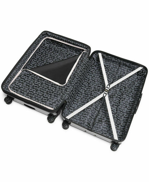 $780 Karl Lagerfeld Paris Black Chevron Hard Spinner Luggage Suitcase 28"