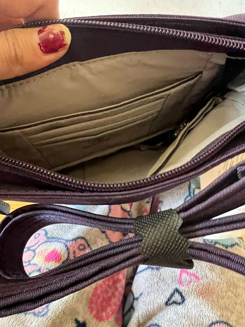 $156 New Travelon Anti-Theft Classic Mini Shoulder Bag Purple Crossbody