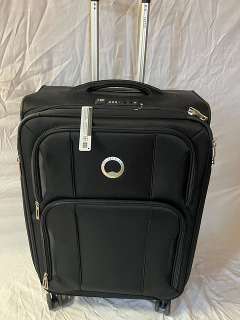 Delsey Optimax Lite 2.0 Expandable 24" Medium Check Spinner Black Luggage Tsa