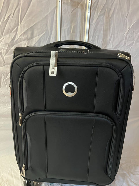 Delsey Optimax Lite 2.0 Expandable 24" Medium Check Spinner Black Luggage Tsa