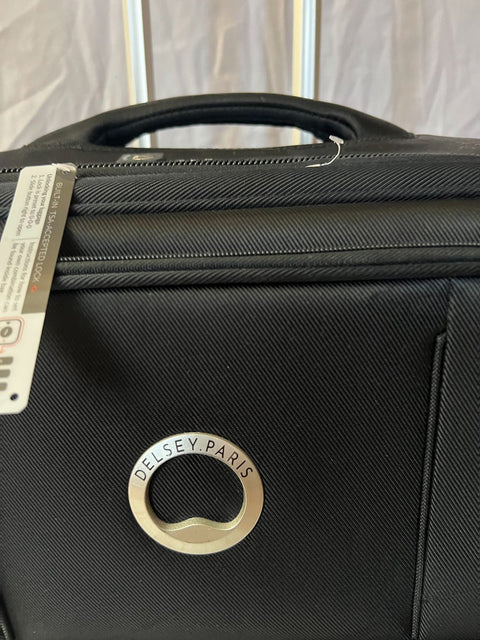 Delsey Optimax Lite 2.0 Expandable 24" Medium Check Spinner Black Luggage Tsa