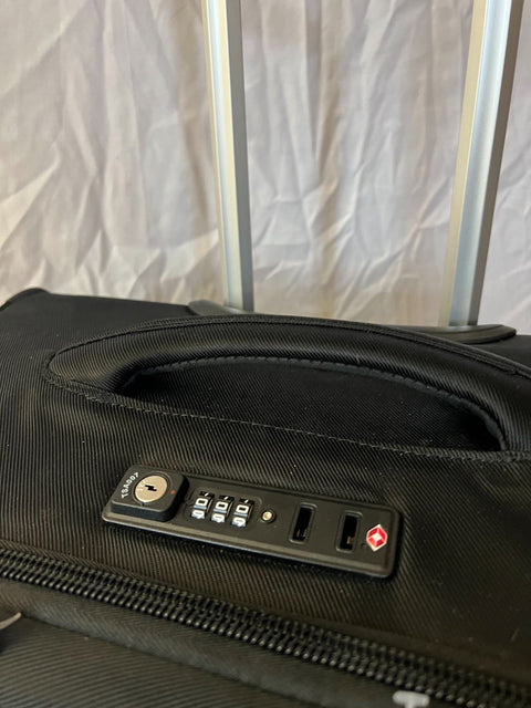 Delsey Optimax Lite 2.0 Expandable 24" Medium Check Spinner Black Luggage Tsa
