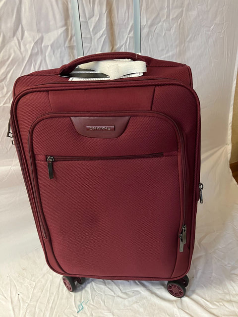 $420 New Champs Soft Tech 20" Spinner TSA Red Luggage Suitcase Carry On