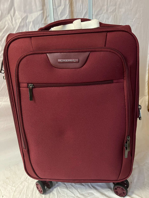 $420 New Champs Soft Tech 20" Spinner TSA Red Luggage Suitcase Carry On