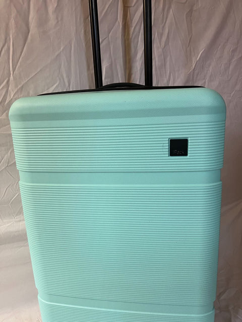 $460 iPack Glide Hard Side Luggage 25" Check in Suitcase Aqua Blue