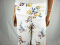 New Material Girl Women White Floral Wide-leg Slit Casual Pants Size XS