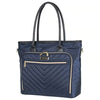 KENNETH COLE REACTION TWILL WITH QUILTED CHEVRON 15” LAPTOP TOTE NAVY ONE