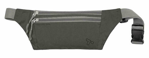 New Travelon Double Zip 3 Pocket Waist Pack - Charcoal Gray