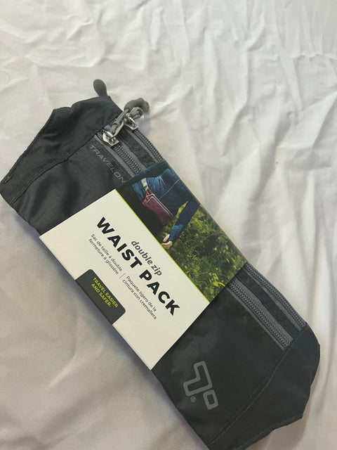 New Travelon Double Zip 3 Pocket Waist Pack - Charcoal Gray