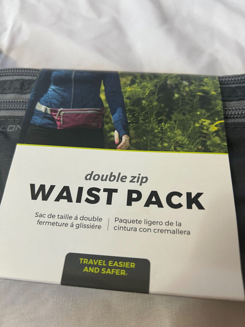 New Travelon Double Zip 3 Pocket Waist Pack - Charcoal Gray
