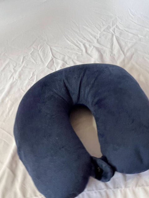 New Miami Carry On Travel Neck Pillow Blue Micro Beaded Soft Plush