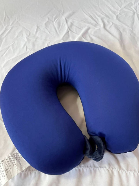 New Miami Carry On Travel Neck Pillow Blue Micro Beaded Soft Plush