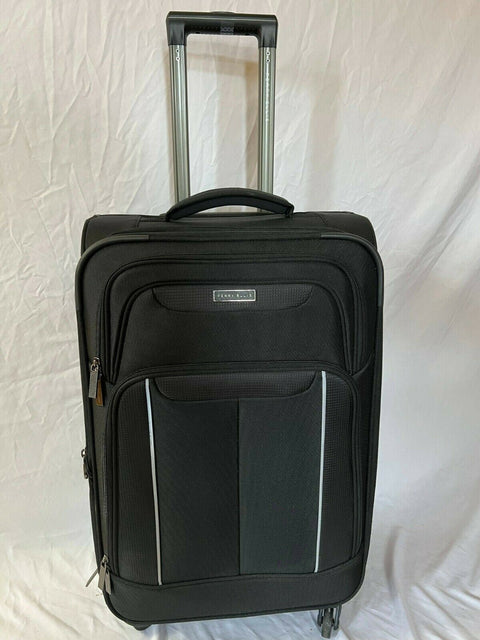 Perry Ellis Black Spinner Luggage Lightweight 24" Medium Check In Soft Case