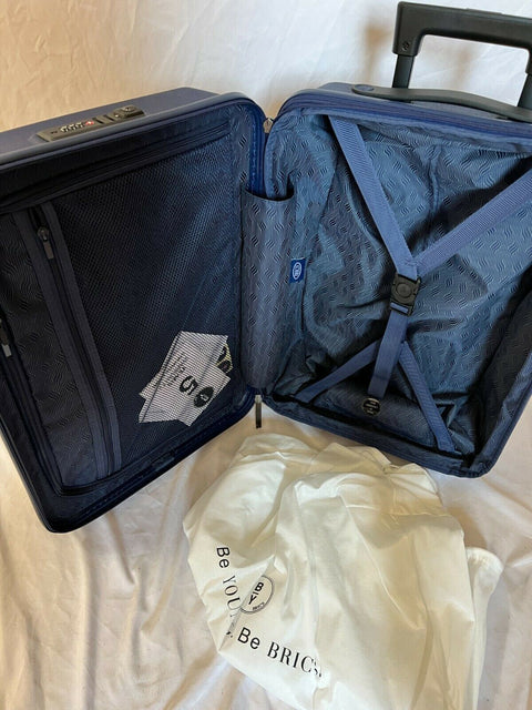 $500 Bric's By Ulisse Expandable Spinner Luggage Blue Carry On 21"