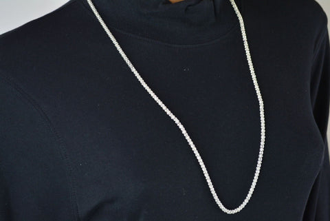 Nordstrom Joe Fresh Womens Single-Strand Silver Mesh Long Chain Necklace Jewelry - evorr.com