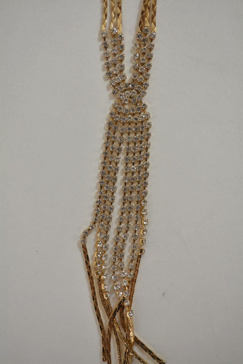 Nordstrom Joe Fresh Womens Gold Diamond Long Chain Link Necklace Fashion Jewelry - evorr.com