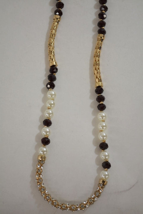 Nordstrom Joe Fresh Women's Gold Chain Rhinestone Beads Necklace Fashion Jewelry - evorr.com