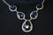 Nordstrom Joe Fresh Women's Silver Chain Embellished Blue Stone Necklace Jewelry - evorr.com