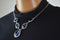 Nordstrom Joe Fresh Women's Silver Chain Embellished Blue Stone Necklace Jewelry - evorr.com