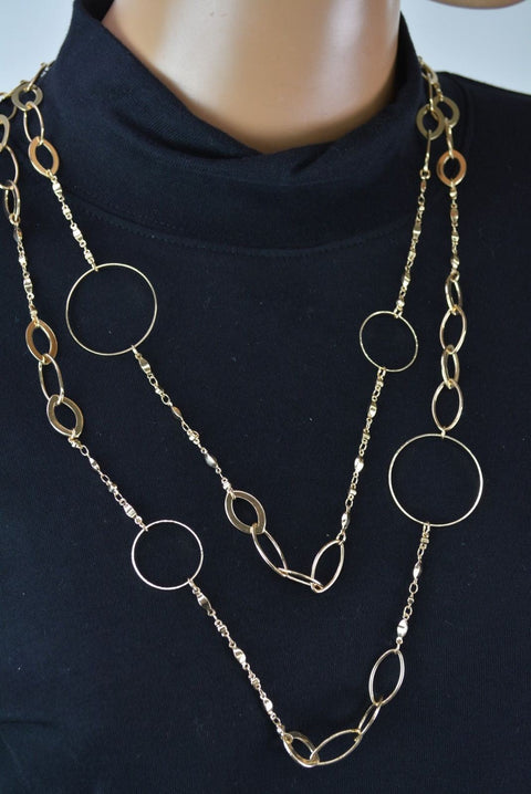 Nordstrom Joe Fresh Women's Gold Multi Chain-Link Loops Necklace Fashion Jewelry - evorr.com