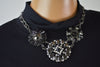 Nordstrom Joe Fresh Womens Black Gray Flower Rhinestone Necklace Fashion Jewelry - evorr.com